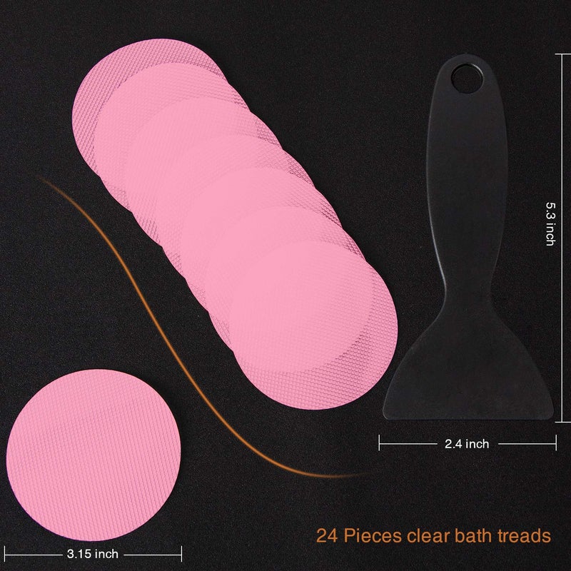 Secopad Original Bathtub Non-Slip Stickers for Tub & Shower Floor, Strong Anti-Slip Shower Stickers with Scraper Ideal for Families with Kids, Adults & Seniors, 24 PCS (Pink) - Image 4